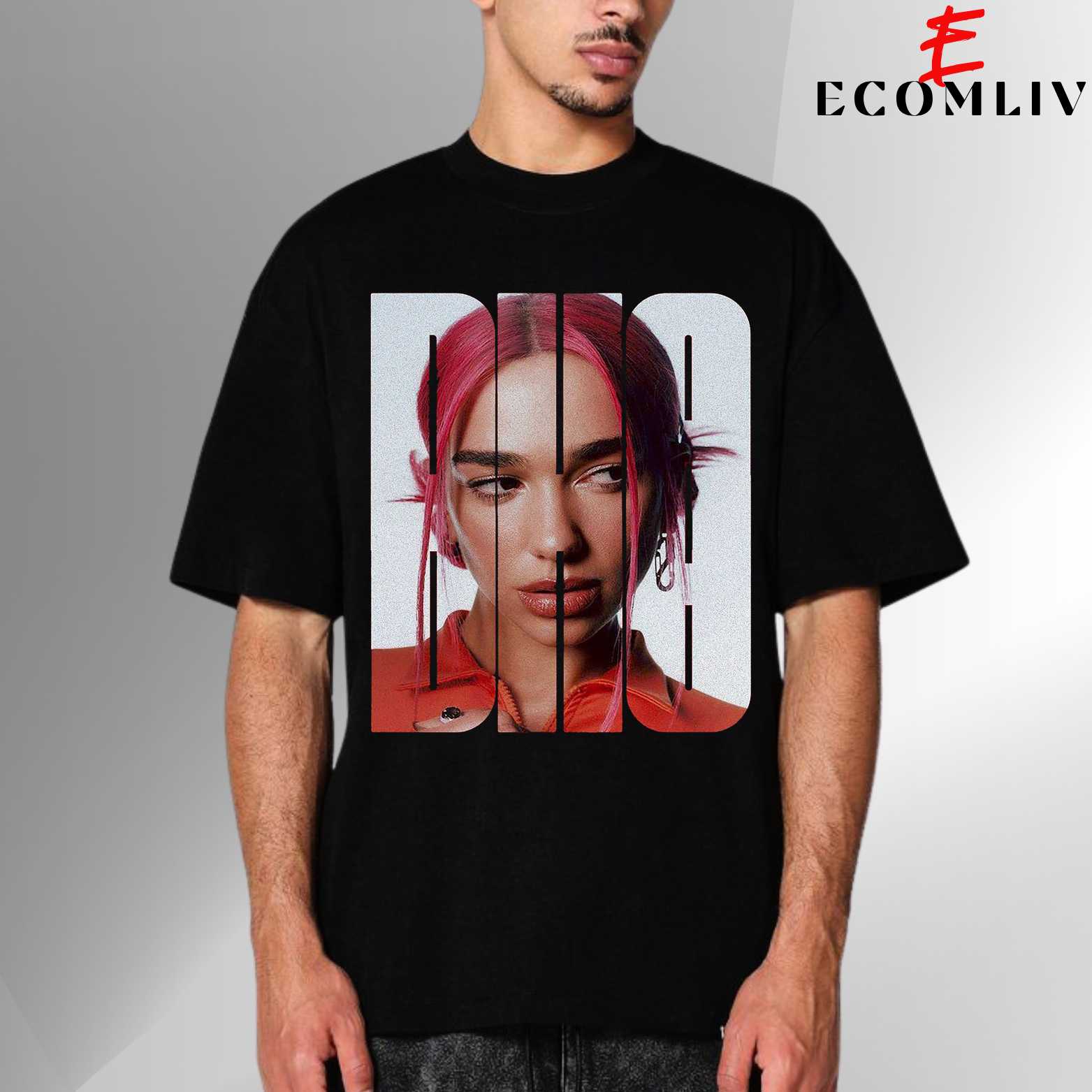 Dua Lipa Face Graphic Shirt, Unisex Pop Star Tee, Streetwear Merch Music